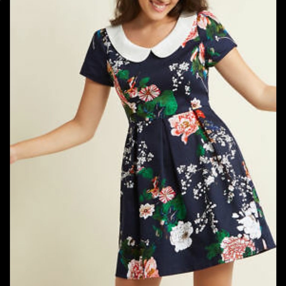 Sunny Girl Mod Cloth Navy Floral Dress Size 2X